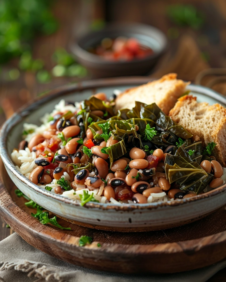 Hoppin John with Collard Greens