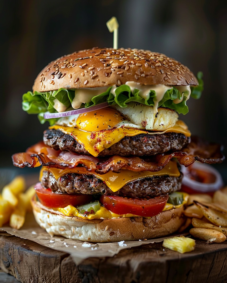 Aussie Beef Burger with the Lot