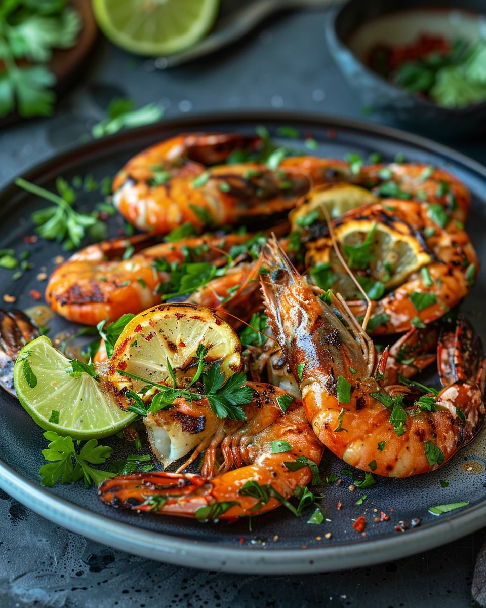 Grilled Prawns with Bush Lime