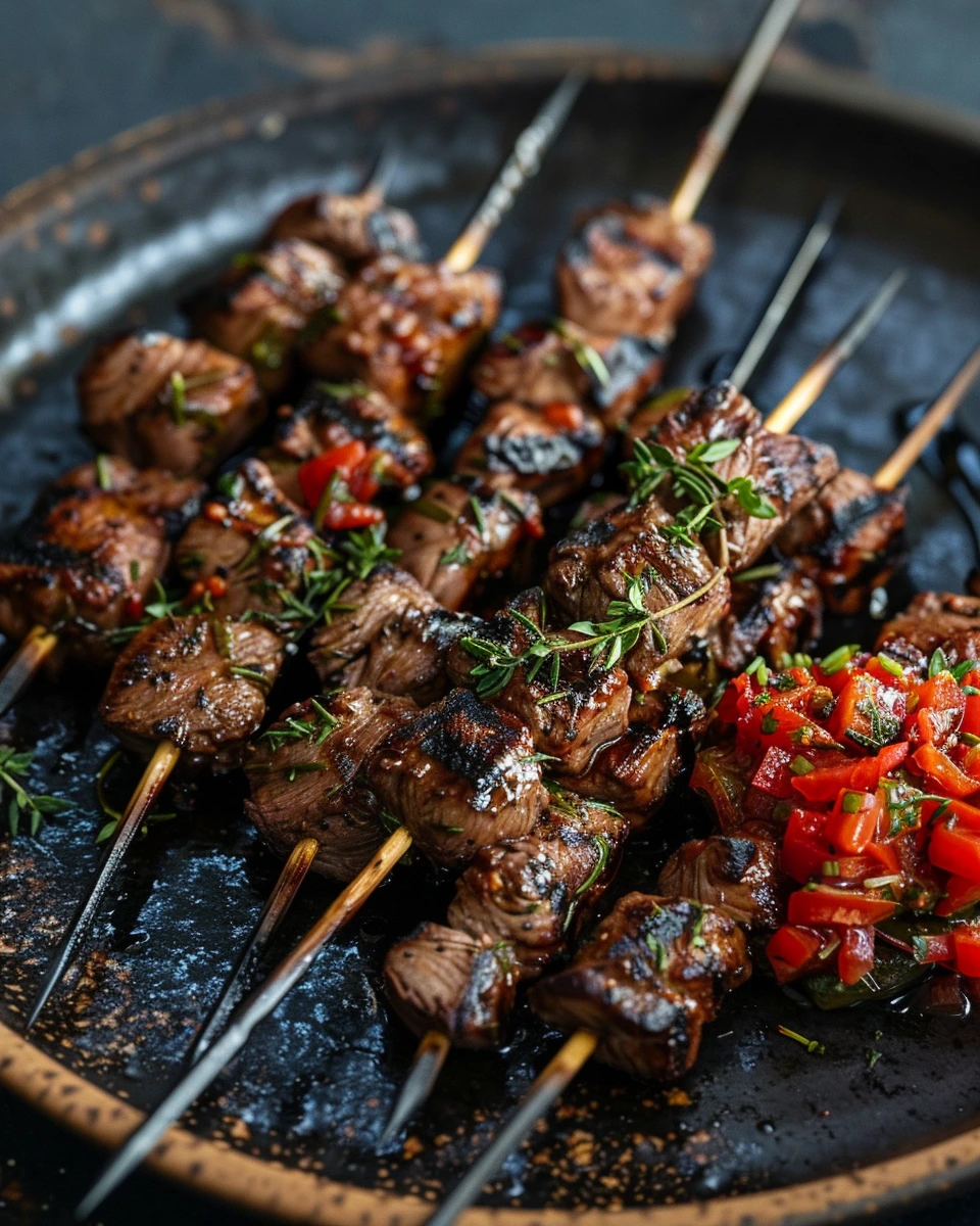 Kangaroo Skewers with Bush Tomato Relish
