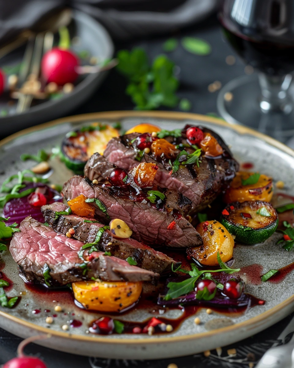 Kangaroo Steak with Pepperberry Sauce