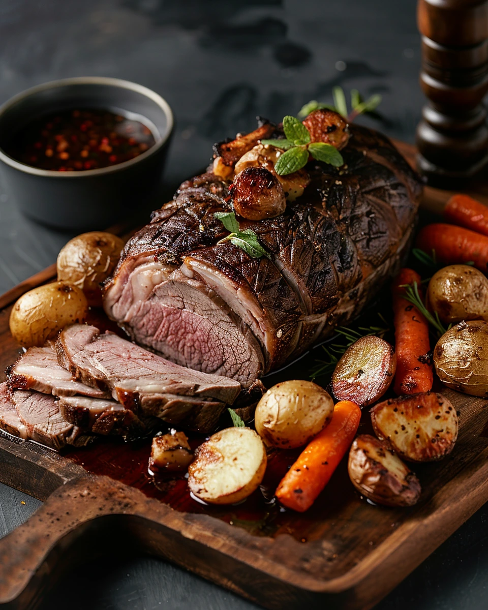 Lamb Roast with Mint Sauce
