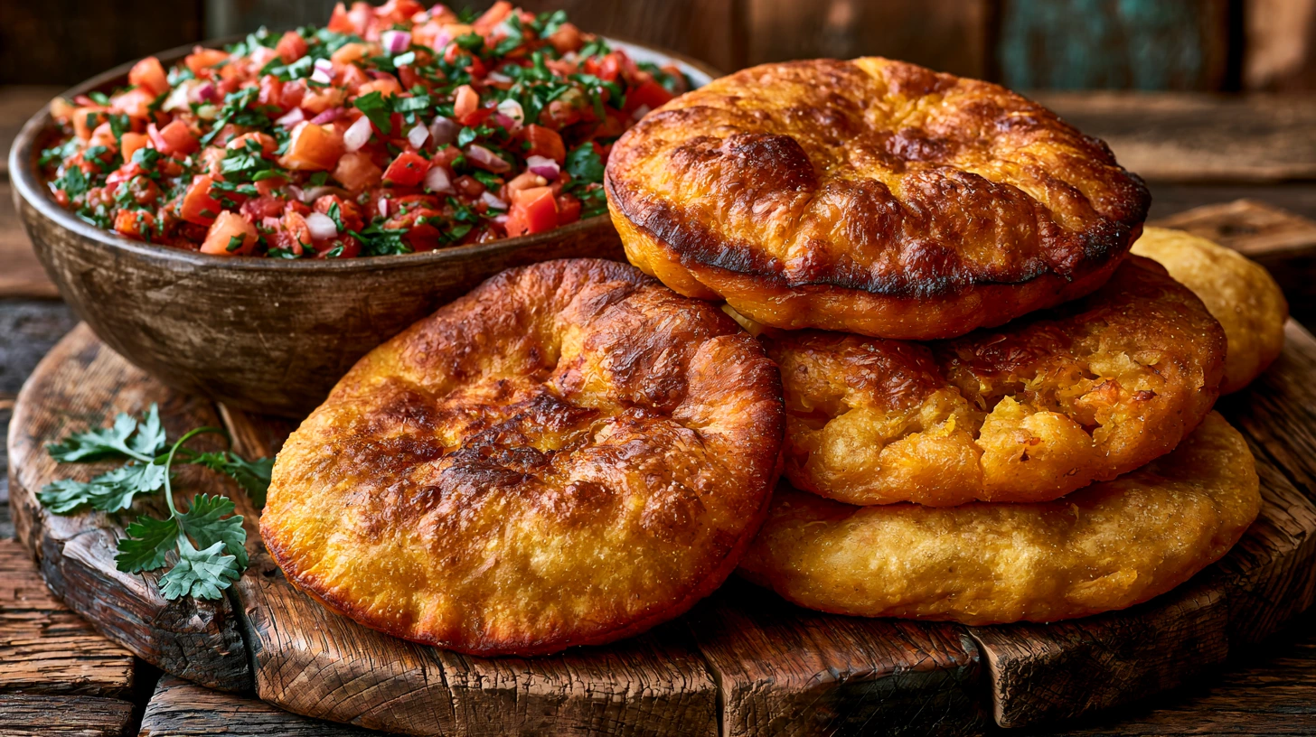 Sopaipillas with Pebre