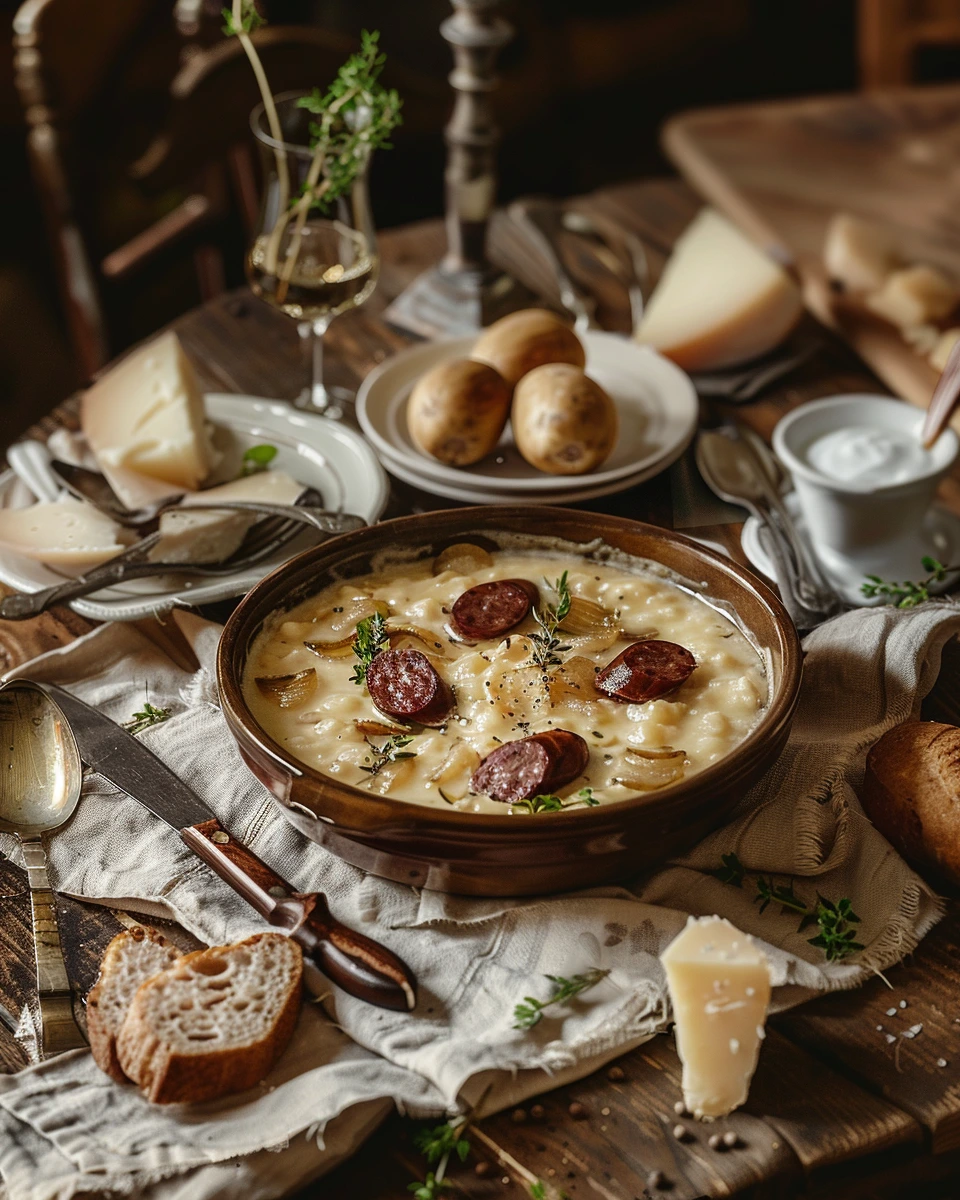 Aligot with Toulouse Sausage