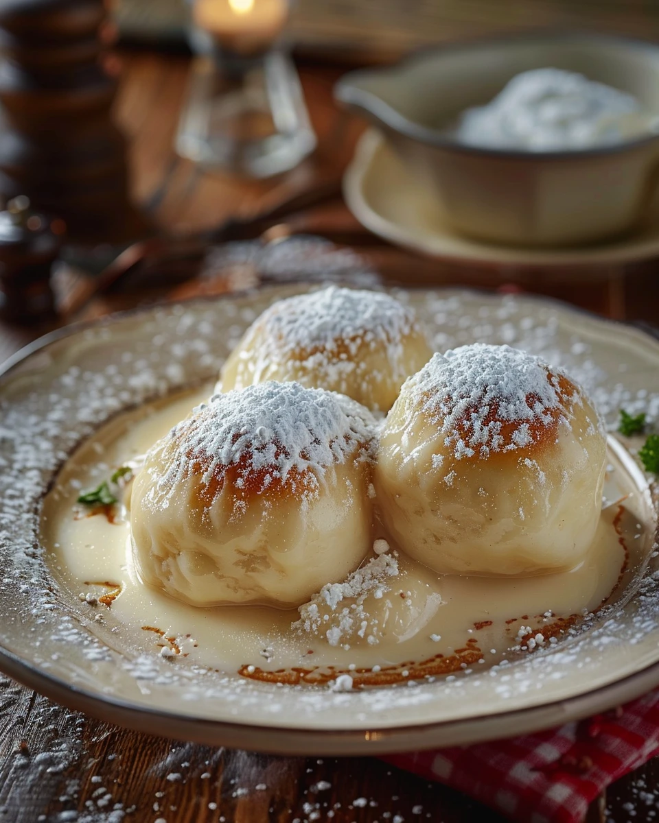 Dampfnudeln with Vanilla Sauce