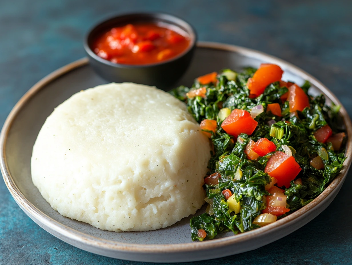 Ugali with Sukuma Wiki