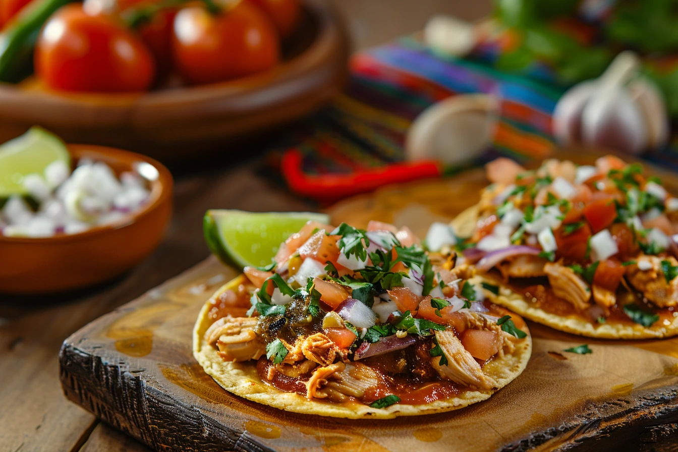 Tostadas de Tinga de Pollo