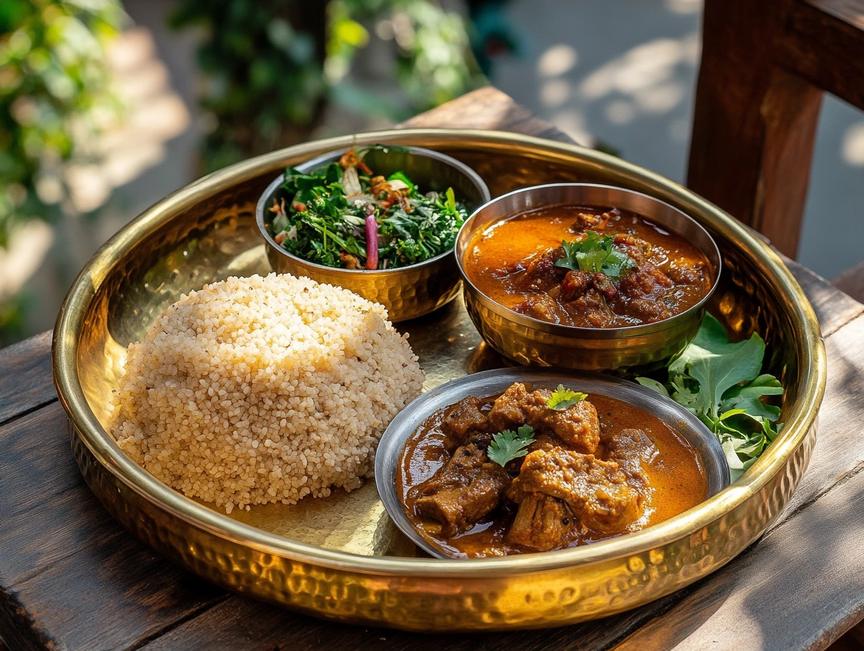 Dhido with Goat Curry