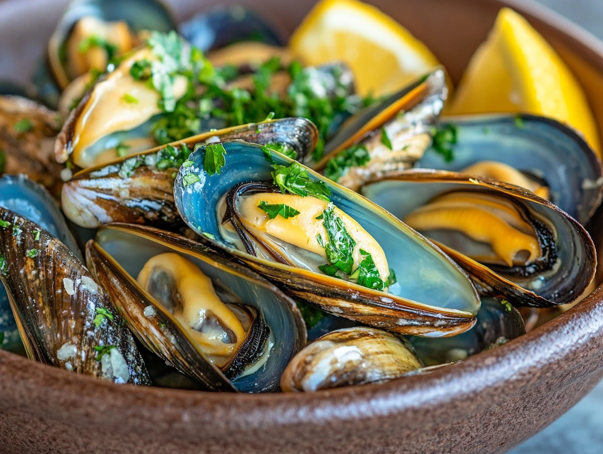 Green-Lipped Mussels with Garlic Butter