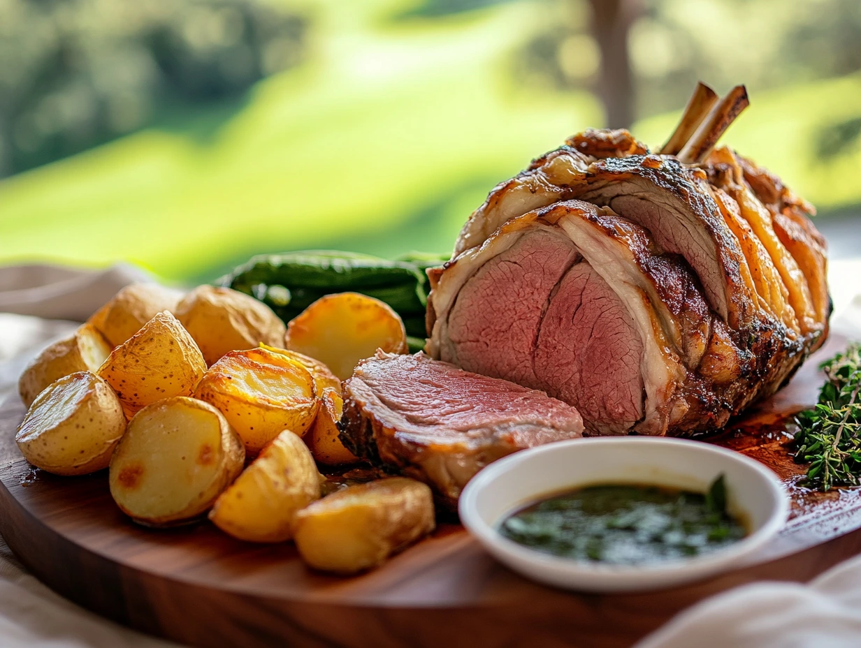 Roast Lamb with Mint Sauce