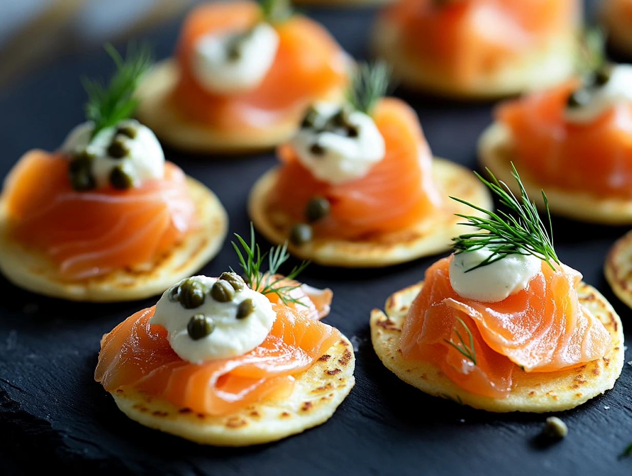 Smoked Salmon and Horseradish Blinis